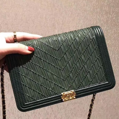 Chanel 2018 WOC Leather Chain Cross Bag ,19CM - 샤넬 2018 WOC 레더 체인 크로스백,CHAB0426,19CM,그린