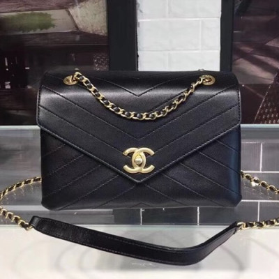 Chanel Women Leather Shoulder Bag ,22CM - 샤넬 여성용 레더 숄더백,CHAB0444,22CM,블랙