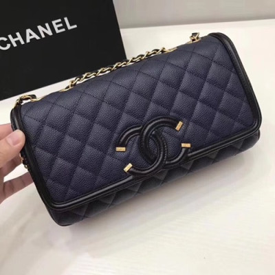 Chanel Women Leather Chain Shoulder Bag ,26.5CM - 샤넬 여성용 레더 체인 숄더백,CHAB0475,26.5CM,네이비