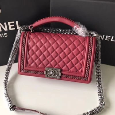 Chanel Leboy Leather Chain Tote Shoulder Bag ,25CM - 샤넬 르보이 레더 체인 토트 숄더백  67086 - CHAB0477,25CM,와인