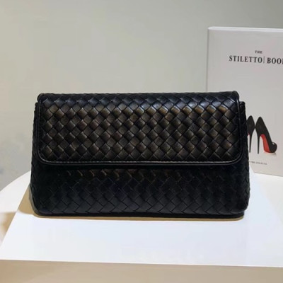 Bottega Veneta Leather Black Women Chain Cross Bag,25cm - 보테가 베네타 레더 블랙 여성용 체인 크로스백 1516-1,BVB0009,25cm