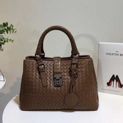 Bottega Veneta Leather Black Roma Medium Tote Shoulder Bag,32cm - 보테가 베네타 레더 블랙 미듐 로마 토트 숄더백 7453-3,BVB0024,32cm