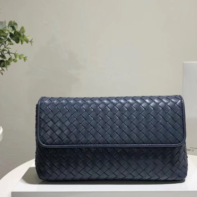 Bottega Veneta Leather Blue Women Chain Cross Bag,25cm - 보테가 베네타 레더 블루 여성용 체인 크로스백 1516-4,BVB0037,25cm