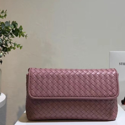 Bottega Veneta Leather Dark Pink Women Chain Cross Bag,25cm - 보테가 베네타 레더 다크핑크 여성용 체인 크로스백 1516-6,BVB0039,25cm