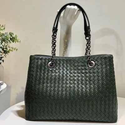 Bottega Veneta Leather Green Women Tote Shoulder Bag,32cm - 보테가 베네타 레더 그린 여성용 토트 숄더백 3894-3,BVB0064,32cm