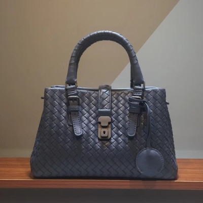 Bottega Veneta Leather Blue Roma Small Tote Shoulder Bag,26cm - 보테가 베네타 레더 블루 스몰 로마 토트 숄더백 7453-16,BVB0116,26cm