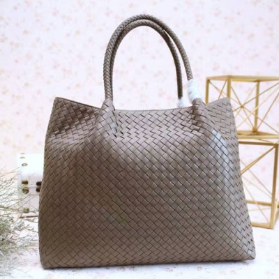 Bottega Veneta Leather Gray Women Tote Bag,39cm - 보테가 베네타 레더 그레이 여성용 토트백 BVB0123,39cm