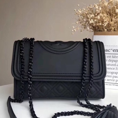 Tory Burch Leather Black Fleming Matte Convertible Chain Shoulder Bag,21cm - 토리버치 레더 블랙 플레밍 매트 컨버터블 체인 숄더백 TBB0026,21cm