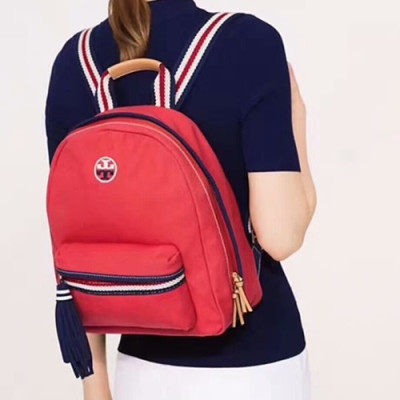 Tory Burch Canvas Red Back Pack,29cm - 토리버치 캔버스 레드 여성용 백팩 TBB0033,29cm