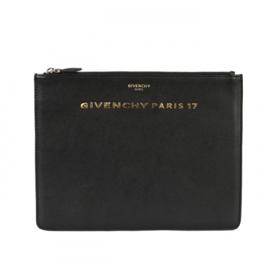 Givenchy Paris 17 Leather Clutch Bag,30.5cm - 지방시 Paris 17 레더 남여공용 클러치백 GVB0008,30.5cm,블랙