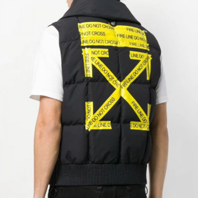 [베스트 상품] Off-white 2018 Mens Padding Vest - 오프화이트 파이어테이핑 패딩조끼 OFF0023 , Size (M - XL)