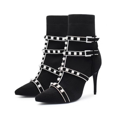 Valentino 2018 Rockstud Strap Sacks Boots Black - 발렌티노 락스터드 스트랩 삭스부츠 블랙 Val0104x.Size(225 - 250)