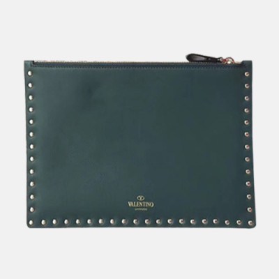 Valentino Rockstud Clutch Bag,30CM - 발렌티노 락스터드 여성용 클러치백 ,VTB0009,30CM,그린