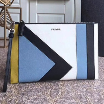 Prada Saffiano Clutch Bag,28cm - 프라다 사피아노 남여공용 클러치백 2NH026,28CM,블루