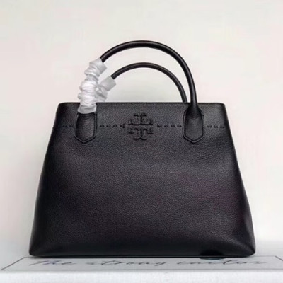 Tory Burch Leather Mcgraw Triple-Compartment Satchel Tote Shoulder Bag,35cm - 토리버치 맥그로우 레더 트리플 컴파트먼트 사첼 토트 숄더백 TBB0058,35cm,블랙