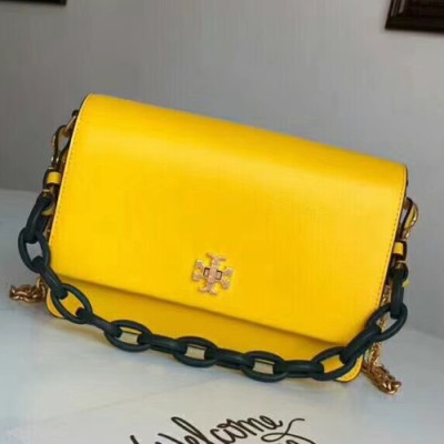 Tory Burch Kira Leather Yellow Shoulder Bag,17.5/24cm - 토리버치 키라 레더 옐로우 숄더백 TBB0139,17.5/24m