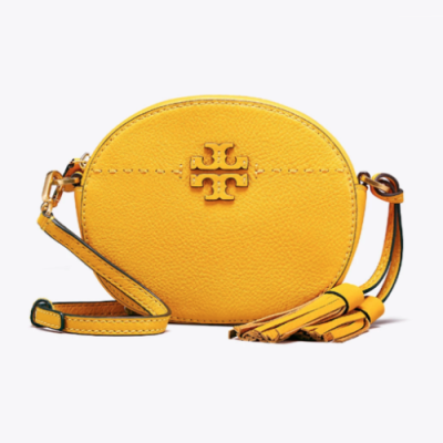 Tory Burch Leather Yellow  Mcgraw  Round Shoulder Bag,17cm - 토리버치 레더 옐로우 맥그로우 라운드 숄더백 TBB0153,17cm