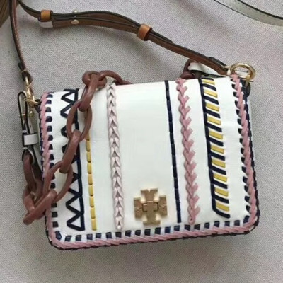 Tory Burch Leather White Kira Whipstitch Double-strap Shoulder Bag,18cm - 토리버치 레더 화이트 키라 휩스티치 더블 스트랩 숄더백 TBB0160,18cm