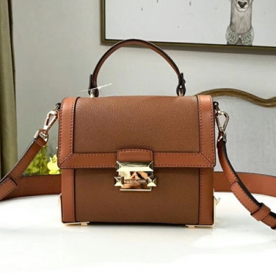 Michael Kors Leather Janey Tote Shoulder Bag, 19CM - 마이클 코어스 레더 제이니 토트 숄더백 ,MKB0086, 19CM,브라운