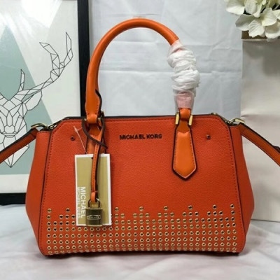 Michael Kors 2018 Leather Tote Shoulder Bag, 26CM - 마이클 코어스 2018 레더 토트 숄더백 ,MKB0094, 26CM,오렌지