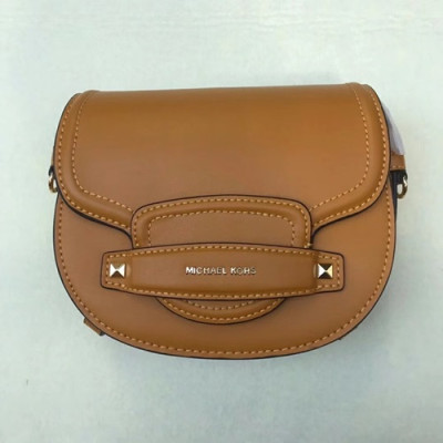 Michael Kors 2019 Leather Saddle Shoulder Bag, 17.5CM - 마이클 코어스 2019 레더 새들 숄더백,MKB0097, 17.5CM,옐로우