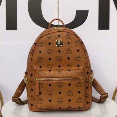 MCM Stark Leather Back Pack,17/21/26/34cm - 엠씨엠 스타크 레더 남여공용 백팩 MCMB0023, 17/21/26/34cm,브라운