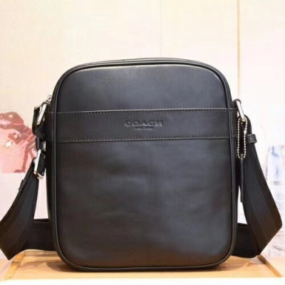 Coach Leather Messenger Shoulder Bag,22cm - 코치 레더 남성용 메신저 숄더백 COAB0076,22cm,블랙