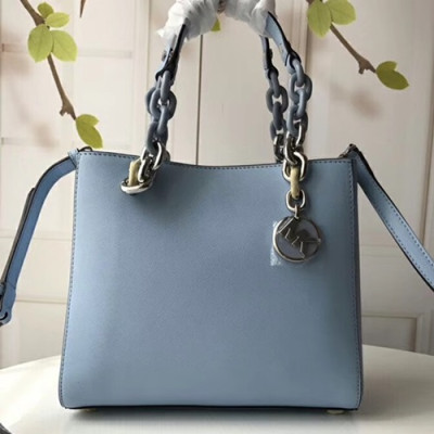 Michael Kors Leather Tote Shoulder Bag,23.5cm - 마이클 코어스 레더 토트 숄더백 MKB0121,23.5cm,스카이블루