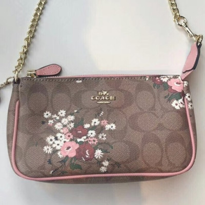 Coach Leather Chain Hand Bag / Shoulder Bag,22cm - 코치 레더 체인 핸드백 / 숄더백 COAB0090,22cm,브라운