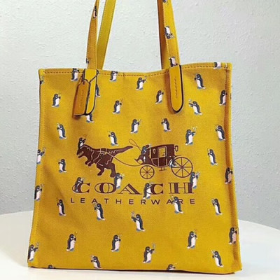 Coach Canvas Tote Shoulder Shopper Bag,34cm - 코치 캔버스 토트 숄더 쇼퍼백 25737,COAB0157,34cm,옐로우