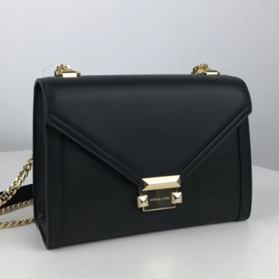 Michael Kors 2018 Leather Whitney Chain Shoulder Bag, 24CM - 마이클 코어스 2018 레더 위트니 체인 숄더백 ,MKB0225, 24CM,블랙