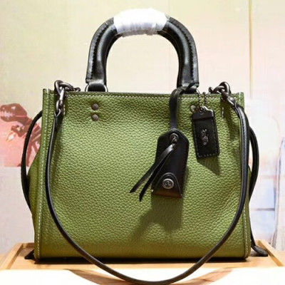 Coach Leather Tote Shoulder Bag,25cm - 코치 레더 토트 숄더백 54536,COAB0171,25cm,그린