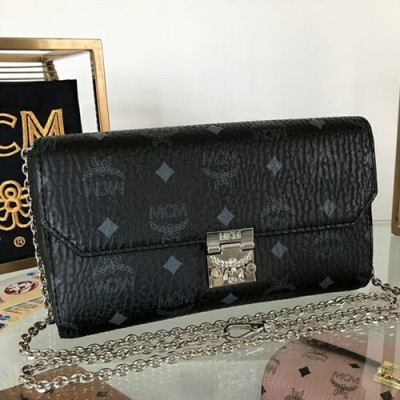 MCM Millie Visetos Chain Shoulder Cross Bag,18.5/23.5cm - 엠씨엠 여성용 밀리 비세토스 체인 숄더 크로스백 MCMB0086, 18.5/23.5cm,블랙