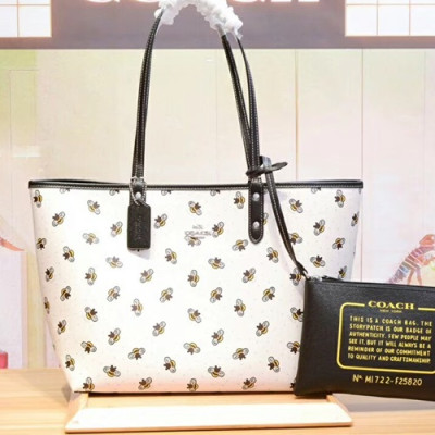 Coach Leather Riversible Tote Shoulder Shopper Bag,32cm - 코치 레더 리버서블 토트 숄더 쇼퍼백 25820,COAB0184,32cm,화이트