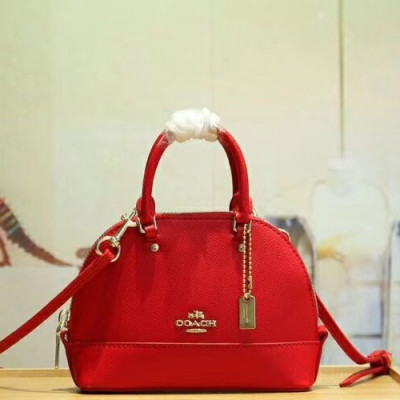 Coach Leather Mini Tote Shoulder Bag,16cm - 코치 레더 미니 토트 숄더백 22891,COAB0198,16cm,레드