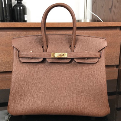 Hermes Birkin Togo Leather Tote Shoulder Bag ,25cm - 에르메스 버킨 토고 레더 여성용 토트 숄더백 HERB0038,25cm,브라운