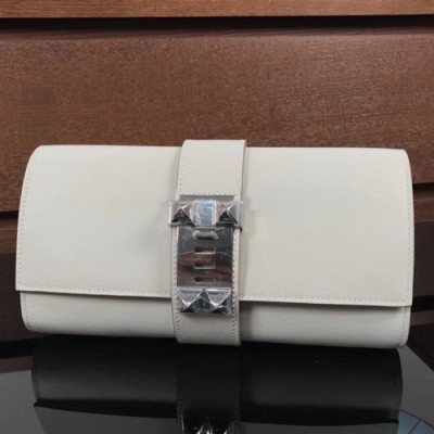 Hermes Medor Swift Leather Clutch Bag ,23cm - 에르메스 메도르 스위프트 레더 여성용 클러치백 HERB0049,23cm,크림