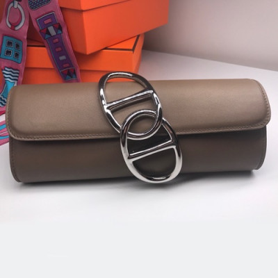 Hermes Egee Swift Leather Clutch Bag  - 에르메스 에게 스위프트 레더 여성용 클러치백 HERB0066,브라운