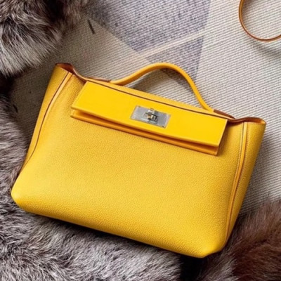 Hermes Kelly 2424 Togo Leather Tote Shoulder Bag ,29cm - 에르메스 켈리2424 토고 레더 여성용 토트 숄더백 HERB0068,29cm,옐로우