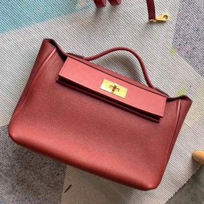 Hermes Kelly 2424 Togo Leather Tote Shoulder Bag ,29cm - 에르메스 켈리2424 토고 레더 여성용 토트 숄더백 HERB0074,29cm,와인