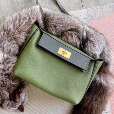 Hermes Kelly 2424 Togo Leather Tote Shoulder Bag ,29cm - 에르메스 켈리2424 토고 레더 여성용 토트 숄더백 HERB0075,29cm,그린