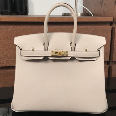 Hermes Birkin Swift Leather Tote Shoulder Bag ,25cm - 에르메스 버킨 스위프트 레더 여성용 토트 숄더백 HERB0080,25cm,연그레이