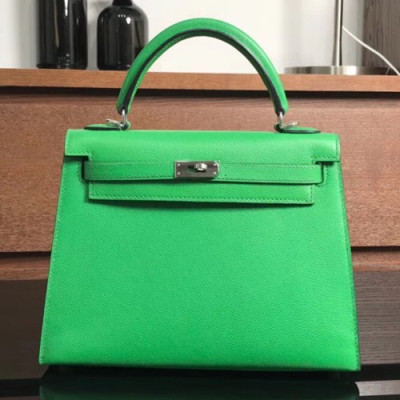 Hermes Kelly Ever Color Leather Tote Shoulder Bag ,25cm - 에르메스 켈리 에버컬러 레더 여성용 토트 숄더백 HERB0086,25cm,그린