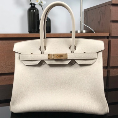 Hermes Birkin Togo Leather Tote Shoulder Bag ,30cm - 에르메스 버킨 토고 레더 여성용 토트 숄더백 HERB0110,30cm,연베이지