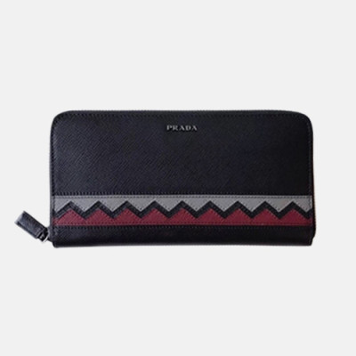 Prada 2018 Mens Saffiano Leather Zippy Long Purse ML317 - 프라다 남성 신상 사피아노 레더 지피 장지갑 Pra0321x.Size20CM 딥레드스트랩