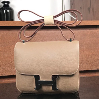 Hermes Constance Leather Shoulder Bag,19cm - 에르메스 콘스탄스 레더 여성용 숄더백 HERB0148, 19cm,그레이(은장)