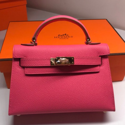 Hermes Mini Kelly 2 Epsom Leather Tote Shoulder Bag , - 에르메스 미니 켈리 2 엡송 레더 여성용 토트 숄더백 HERB0223,진핑크