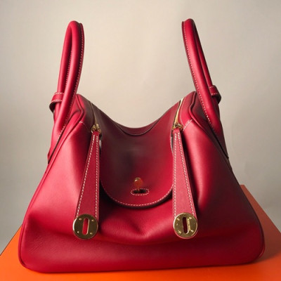 Hermes Lindy Swift Leather Tote Shoulder Bag ,30cm - 에르메스 린디 스위프트 레더 여성용 토트 숄더백 HERB0254,30cm,레드