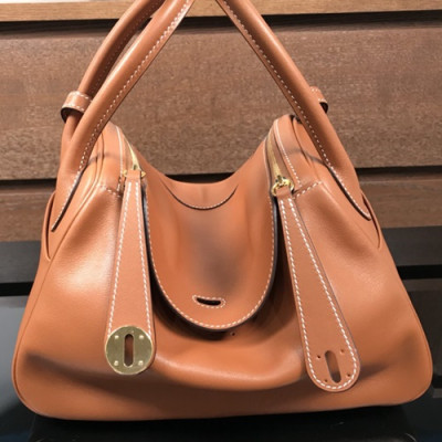 Hermes Lindy Swift Leather Tote Shoulder Bag ,26cm - 에르메스 린디 스위프트 레더 여성용 토트 숄더백 HERB0264,26cm,브라운