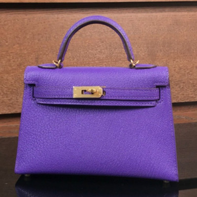 Hermes Mini Kelly 2 Goat Skin Tote Shoulder Bag , - 에르메스 미니 켈리 2 고트 스킨 여성용 토트 숄더백 HERB0272,퍼플